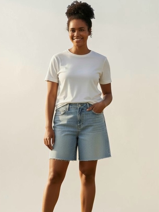 Signature by Levi Strauss Pants - NEW Levi Strauss Classic High-Rise Light Blue Stretch Denim Shorts, 20W